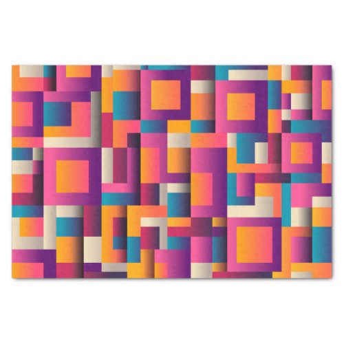 Colorful Abstract Squares and Shapes Tissue Paper
