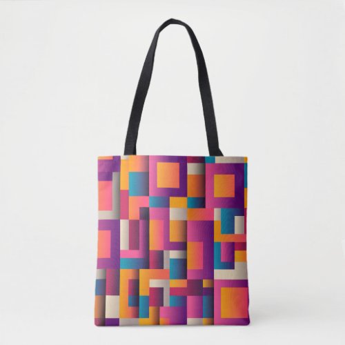 Colorful Abstract Squares and Shapes Tote Bag