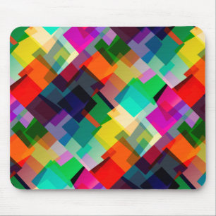 Colorful abstract squares pattern mouse pad