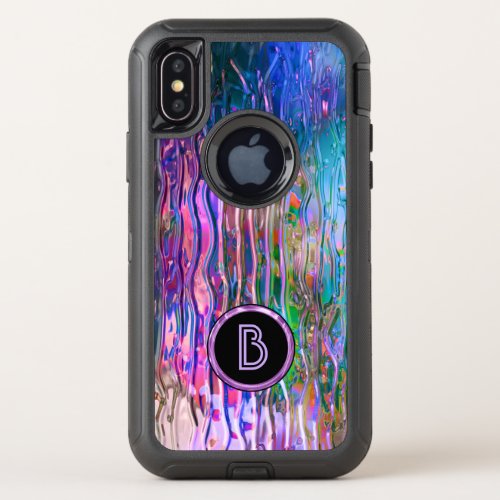 Colorful abstract stained glass OtterBox defender iPhone x case