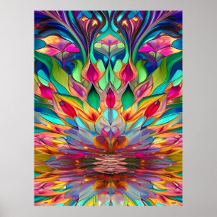 Colorful Abstract Stained Glass Poster