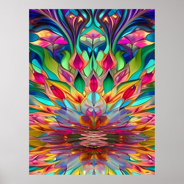 Colorful Abstract Stained Glass Poster (Front)