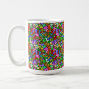 Colorful Abstract Stained Glass Window Coffee Mug