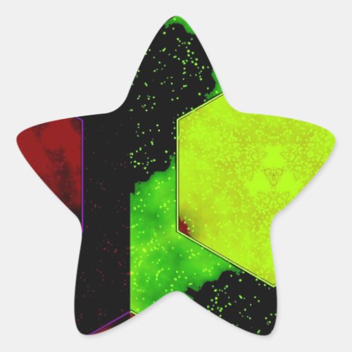 Colorful Abstract Star Sticker