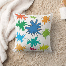 Colorful Abstract Starburst Pattern Throw Pillow