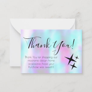 Colorful Abstract Stars Thank You Note Card