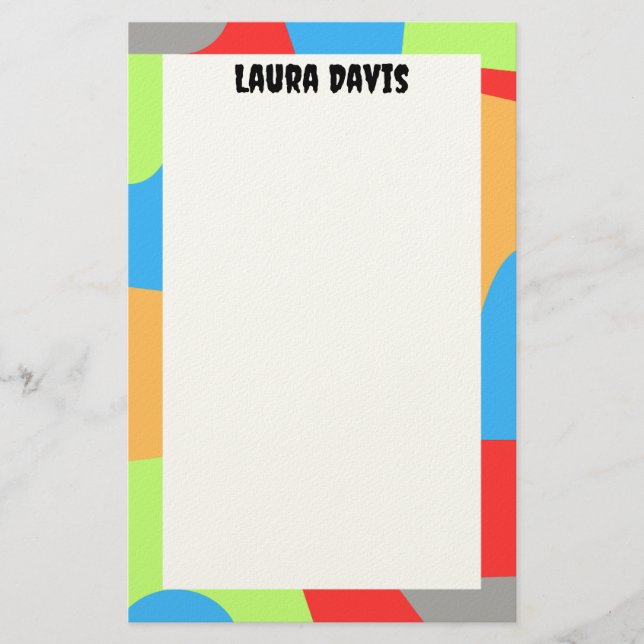 Colorful Abstract Stationery Paper (Front)