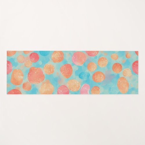 colorful abstract stones watercolor pattern yoga mat