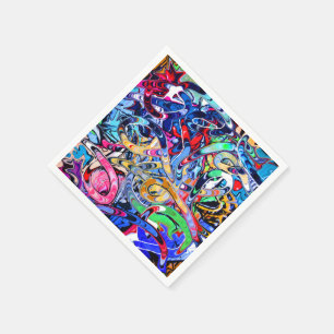 Colorful abstract streetstyle party paper napkins