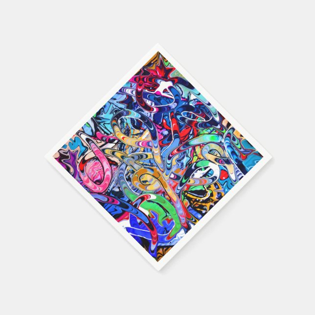 Colorful abstract streetstyle party  paper napkins (Corner)