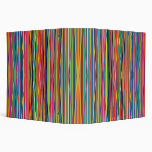 Colorful abstract stripes design 3 ring binder