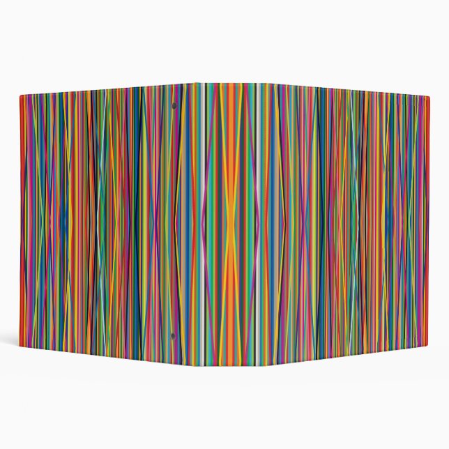 Colorful abstract stripes design adult cloth face  3 ring binder (Background)