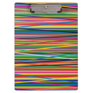 Colorful abstract stripes design adult cloth face  clipboard