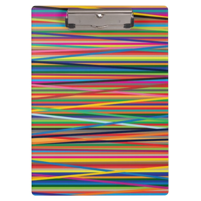 Colorful abstract stripes design adult cloth face  clipboard (Front)