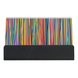 Colorful abstract stripes design adult cloth face desk business card holder