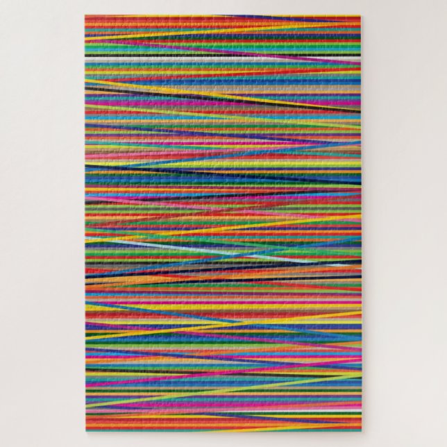 Colorful abstract stripes design adult cloth face  jigsaw puzzle (Vertical)