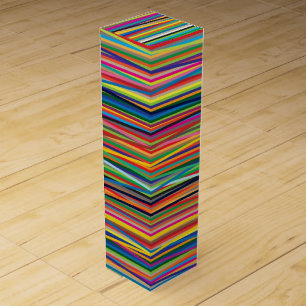 Colorful abstract stripes design adult cloth face wine box
