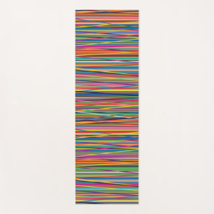 Colorful abstract stripes design adult cloth face  yoga mat