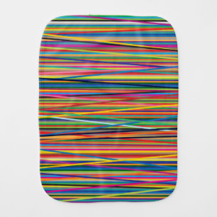 Colorful abstract stripes design baby burp cloth
