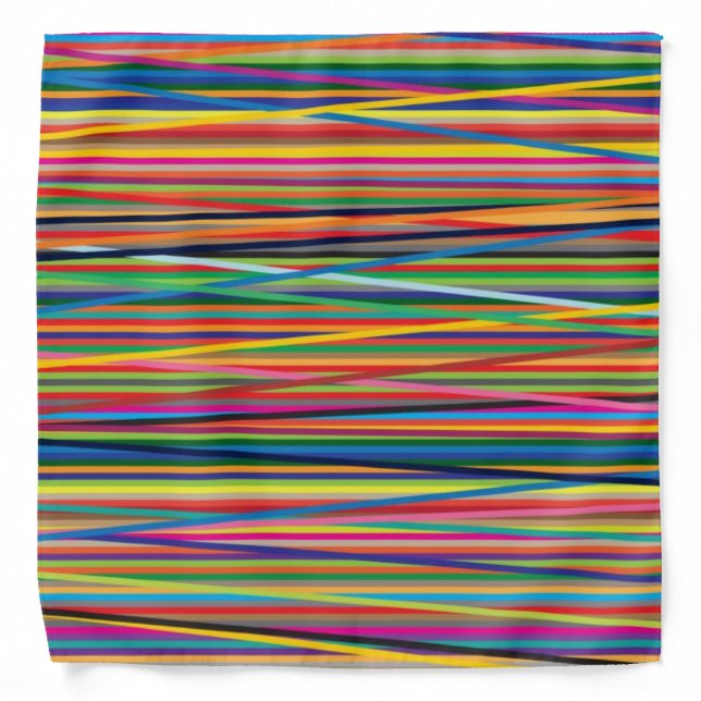 Colorful abstract stripes design bandana (Front)