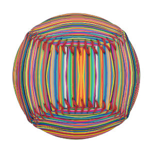 Colorful abstract stripes design baseball