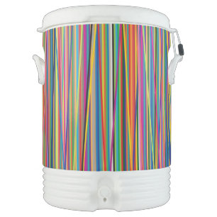 Colorful abstract stripes design beverage cooler