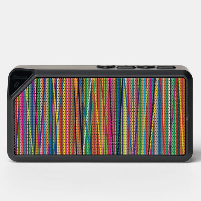 Colorful abstract stripes design bluetooth speaker (Front)