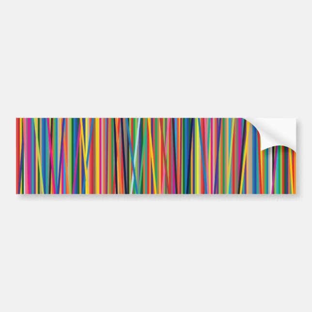 Colorful abstract stripes design bumper sticker (Front)
