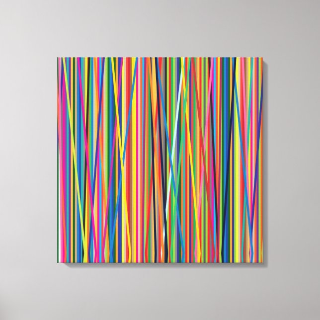 Colorful abstract stripes design canvas print (Front)