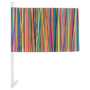 Colorful abstract stripes design car flag