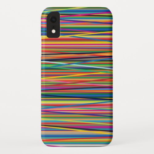 Colorful abstract stripes design iPhone XR case