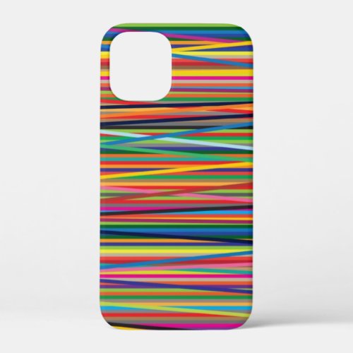 Colorful abstract stripes design iPhone 12 mini case