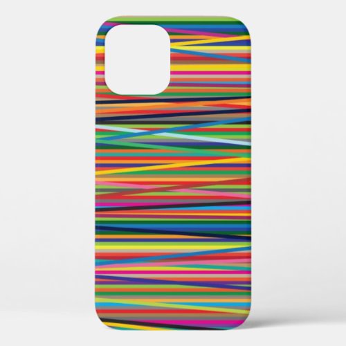 Colorful abstract stripes design iPhone 12 pro case