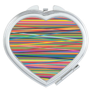 Colorful abstract stripes design compact mirror