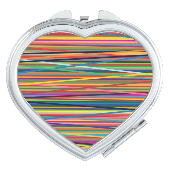 Colorful abstract stripes design compact mirror (Front)