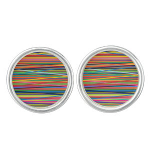Colorful abstract stripes design cufflinks
