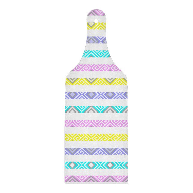 Colorful abstract stripes design cutting board (Front)