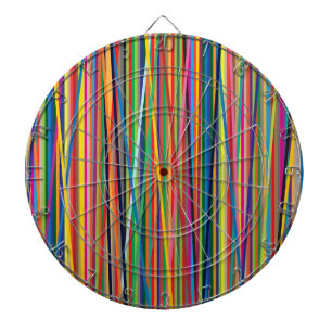 Colorful abstract stripes design dart board