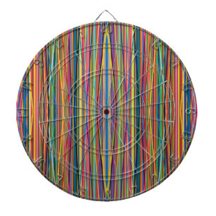Colorful abstract stripes design dart board