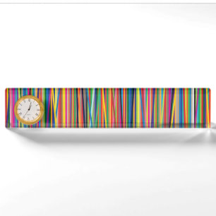 Colorful abstract stripes design desk name plate