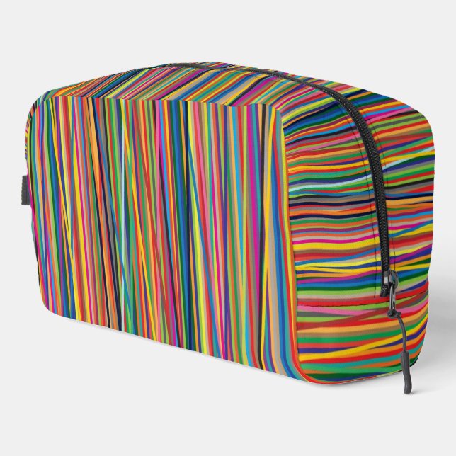 Colorful abstract stripes design dopp kit (Right Corner)