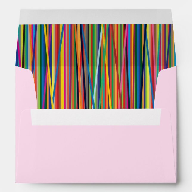 Colorful abstract stripes design envelope (Back (Bottom))