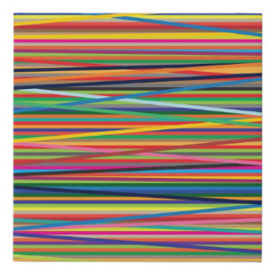 Colorful abstract stripes design faux canvas print