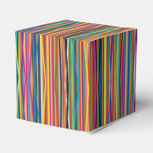 Colorful abstract stripes design favor boxes (Back Side)