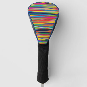 Colorful abstract stripes design golf head cover