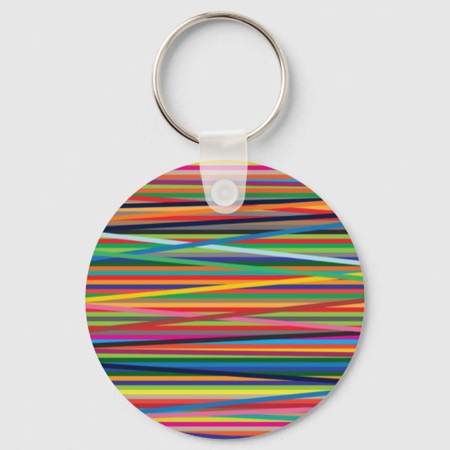 Colorful abstract stripes design keychain (Front)
