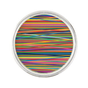 Colorful abstract stripes design lapel pin