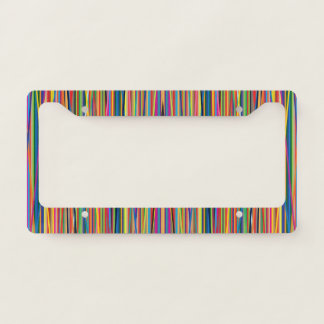 Colorful abstract stripes design license plate frame