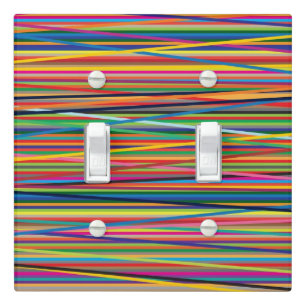 Colorful abstract stripes design light switch cover