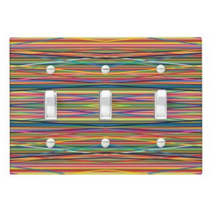 Colorful abstract stripes design light switch cover